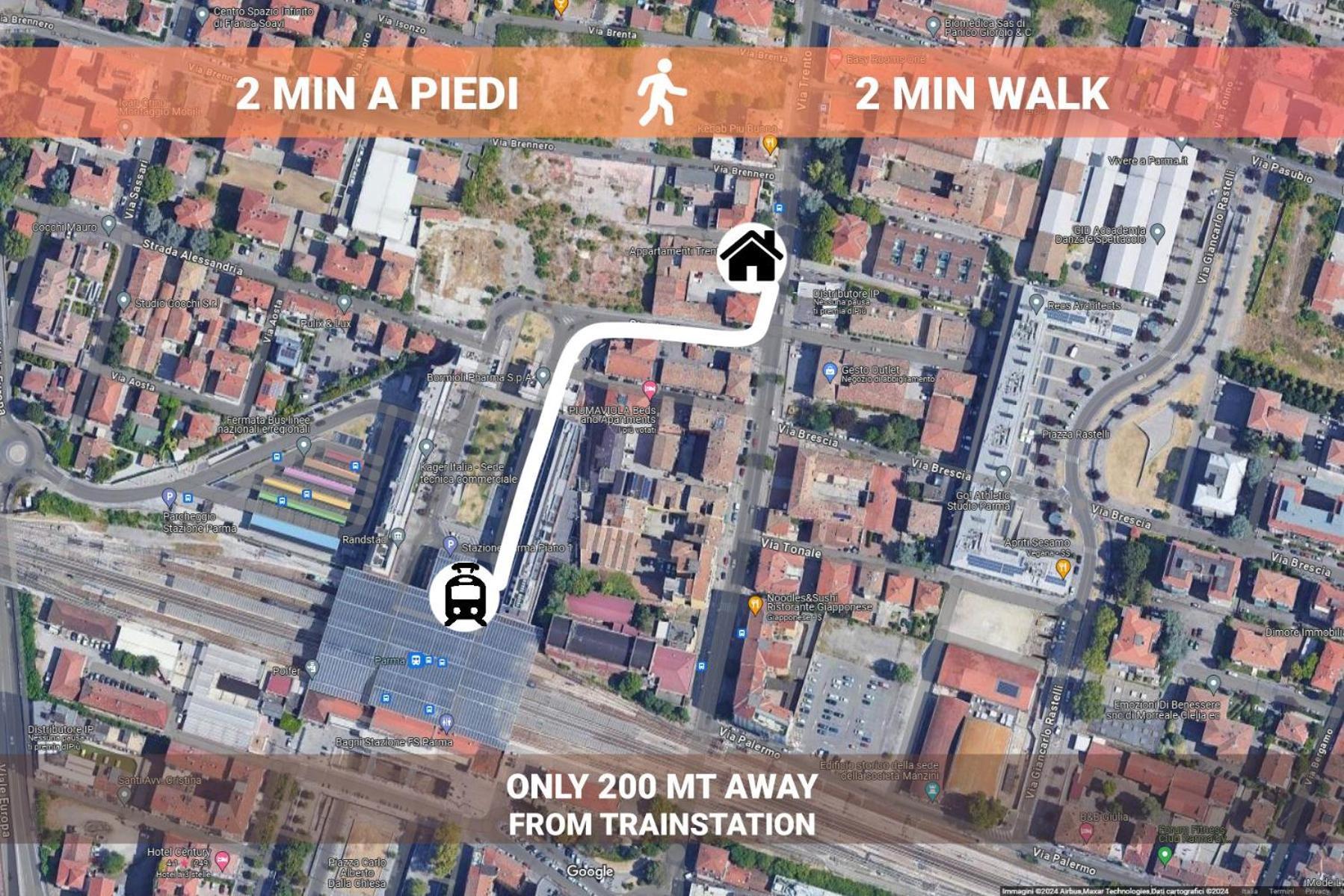 Stazione A 200M - Ampio Appartamento Con Parcheggio Notturno Gratis 파르마 외부 사진